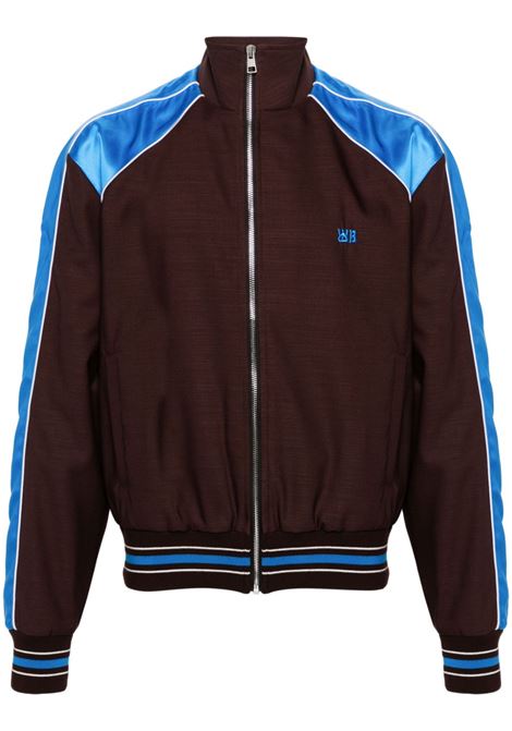 Giacca sportiva Courage con zip in marrone e blu - uomo WALES BONNER | MS24JA05WO06899